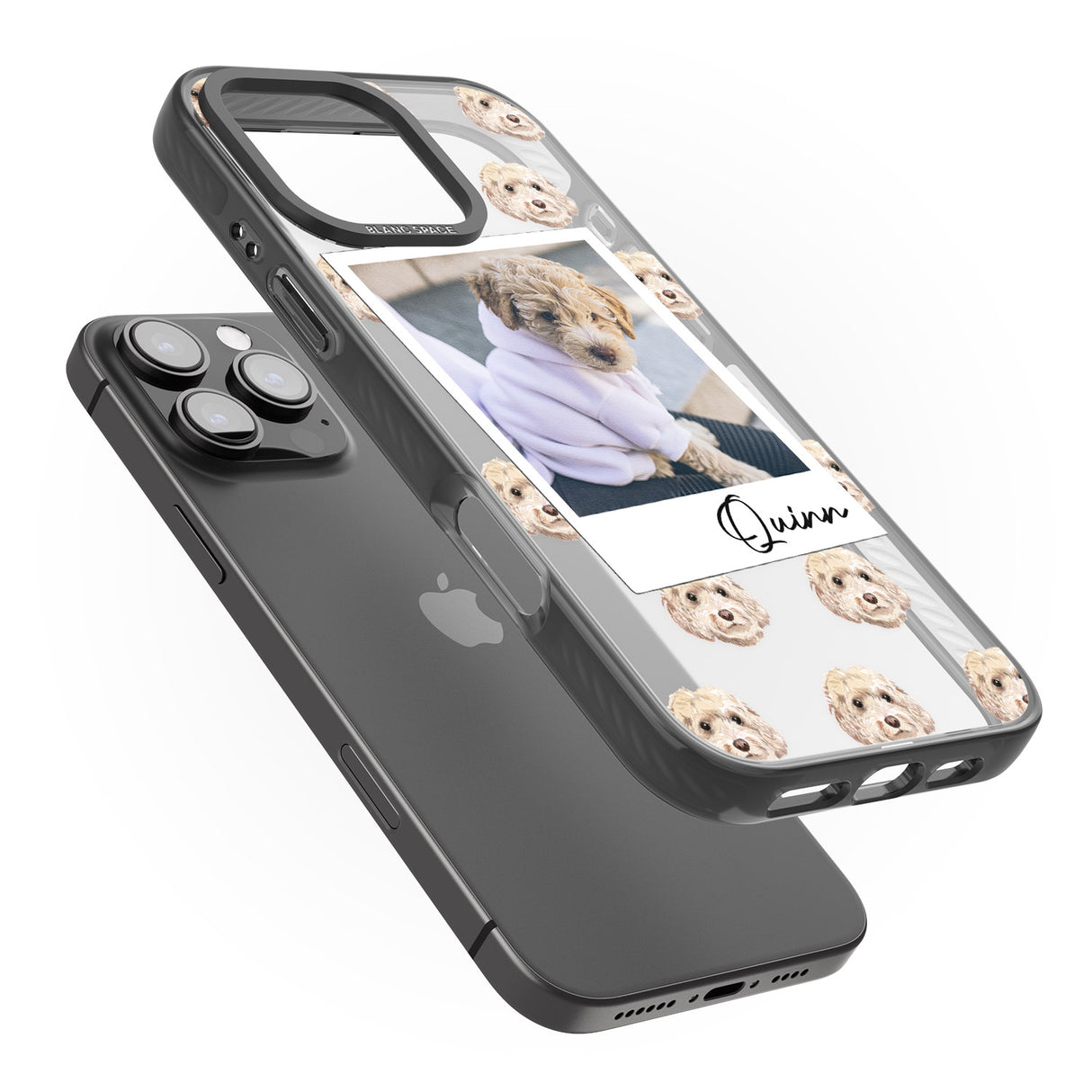 iPhone 16 Pro Max Personalised Cockapoo, Cream - Dog Photo Black Impact Phone Case