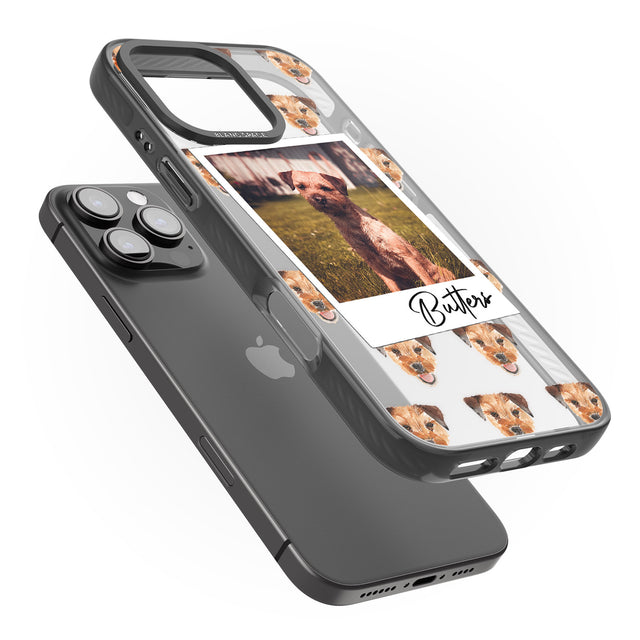 iPhone 16 Pro Max Personalised Border Terrier - Dog Photo Black Impact Phone Case