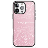 iPhone 16 Pro Max Personalised Pink Dots Black Impact Phone Case