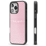 iPhone 16 Pro Max Personalised Pink Dots Black Impact Phone Case