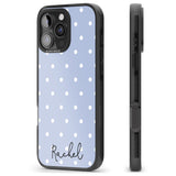 iPhone 16 Pro Max Personalised Simple Light Blue Dots Black Impact Phone Case