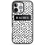 iPhone 16 Pro Max Personalised Black Bar & Dots Black Impact Phone Case