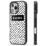 iPhone 16 Pro Max Personalised Black Bar & Dots Black Impact Phone Case