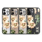 iPhone 16 Pro Max Personalised Clear Vintage Floral Cream Anemones Black Impact Phone Case