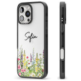 Personalised Garden Wildfowers Black Impact Phone Case for iPhone 16 Pro, iPhone 16 Pro Max