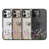 Personalised Lavender Wildflowers Black Impact Phone Case for iPhone 16 Pro, iPhone 16 Pro Max