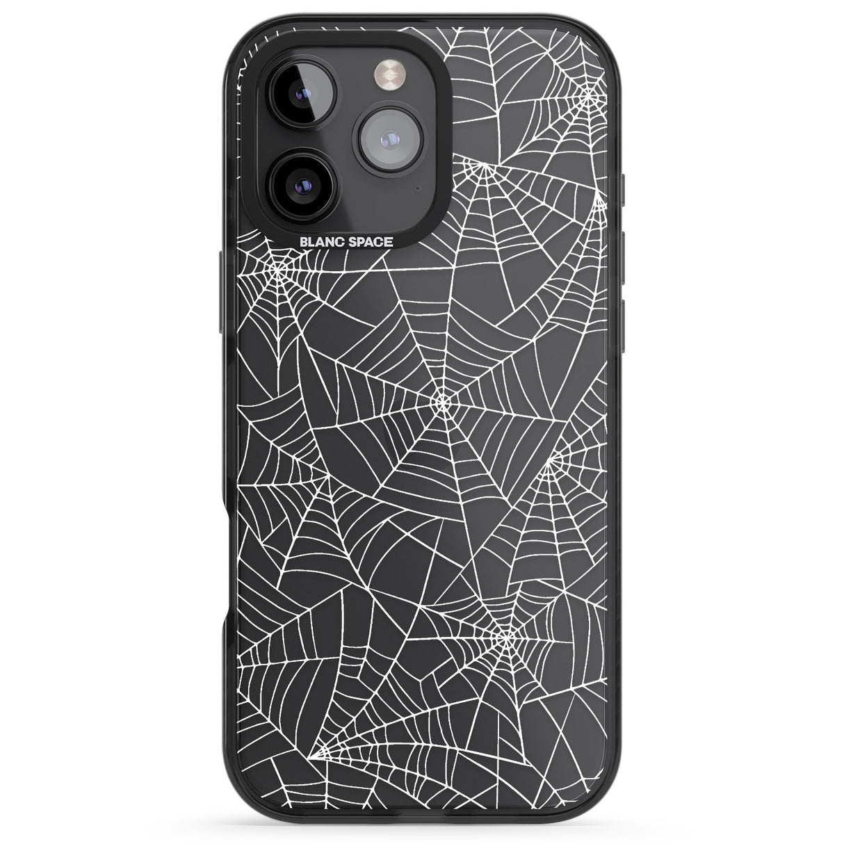 iPhone 16 Pro Max Personalised Spider Web Pattern Black Impact Phone Case