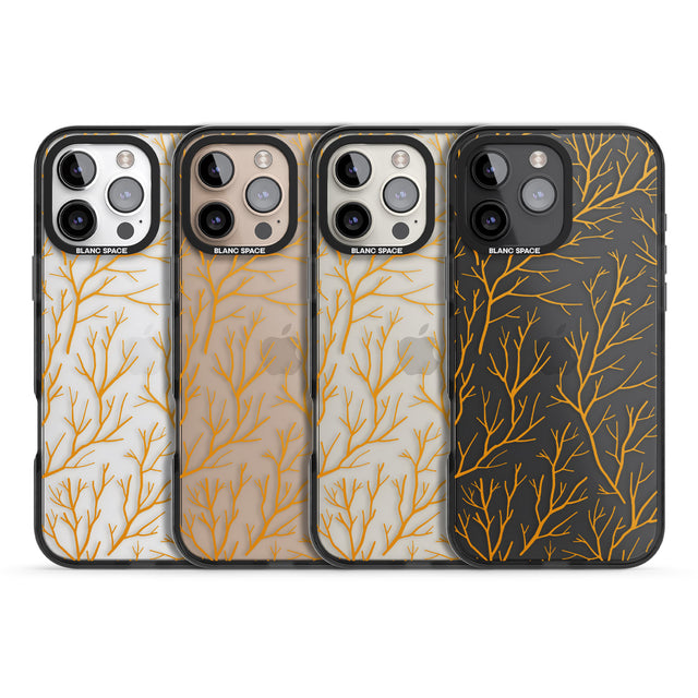 iPhone 16 Pro Max Personalised Bramble Branches Pattern Black Impact Phone Case