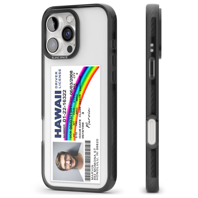 iPhone 16 Pro Max Personalised Hawaii Driving License Black Impact Phone Case