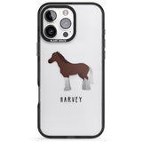 iPhone 16 Pro Max Personalised Brown Horse Black Impact Phone Case