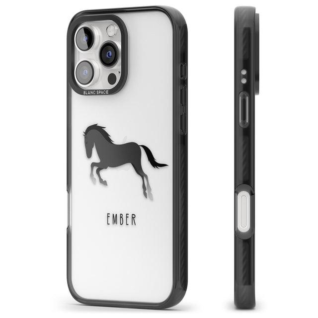 iPhone 16 Pro Max Personalised Black Horse Black Impact Phone Case