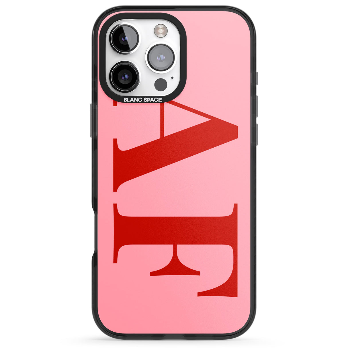 iPhone 16 Pro Max Personalised Red & Pink Letters Black Impact Phone Case