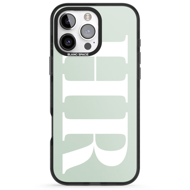 iPhone 16 Pro Max Personalised White & Seafoam Green Personalised Black Impact Phone Case