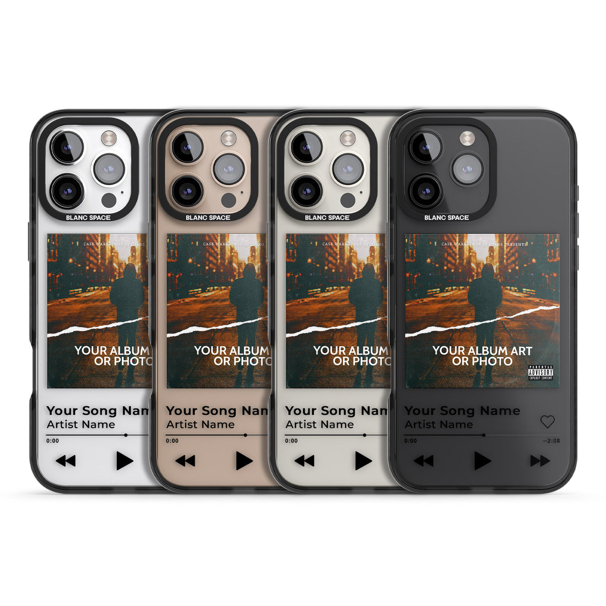 iPhone 16 Pro Max Personalised Album Art Black Impact Phone Case