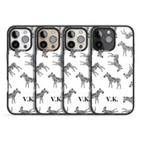 iPhone 16 Pro Max Personalised Zebra Pattern Black Impact Phone Case