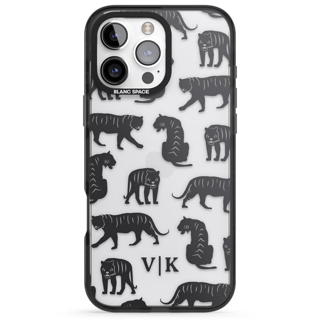 iPhone 16 Pro Max Personalised Tiger Silhouettes Black Impact Phone Case