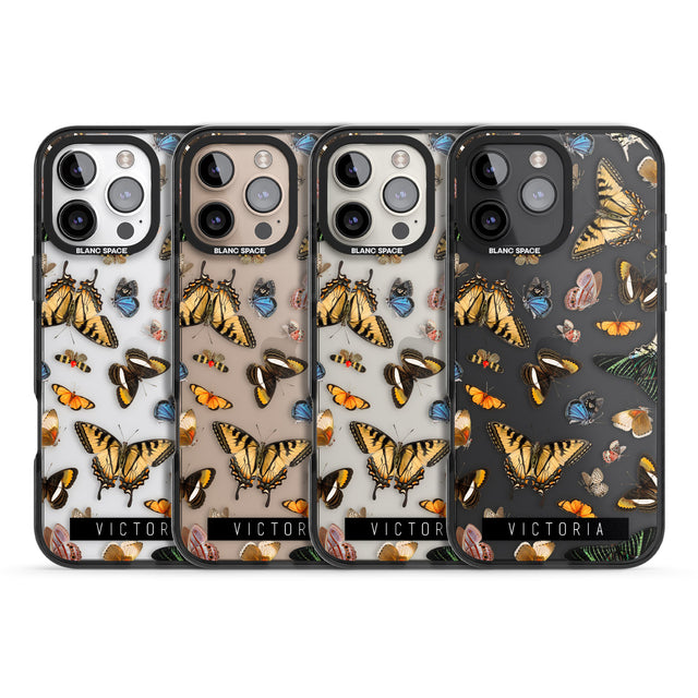 iPhone 16 Pro Max Personalised Photorealistic Butterfly Black Impact Phone Case