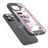 iPhone 16 Pro Max Personalised Pink Malibu Boarding Pass Black Impact Phone Case