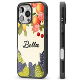 iPhone 16 Pro Max Personalised Vintage Fruits Black Impact Phone Case + Magsafe