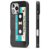 iPhone 16 Pro Max Personalised Dark Cassette Black Impact Phone Case