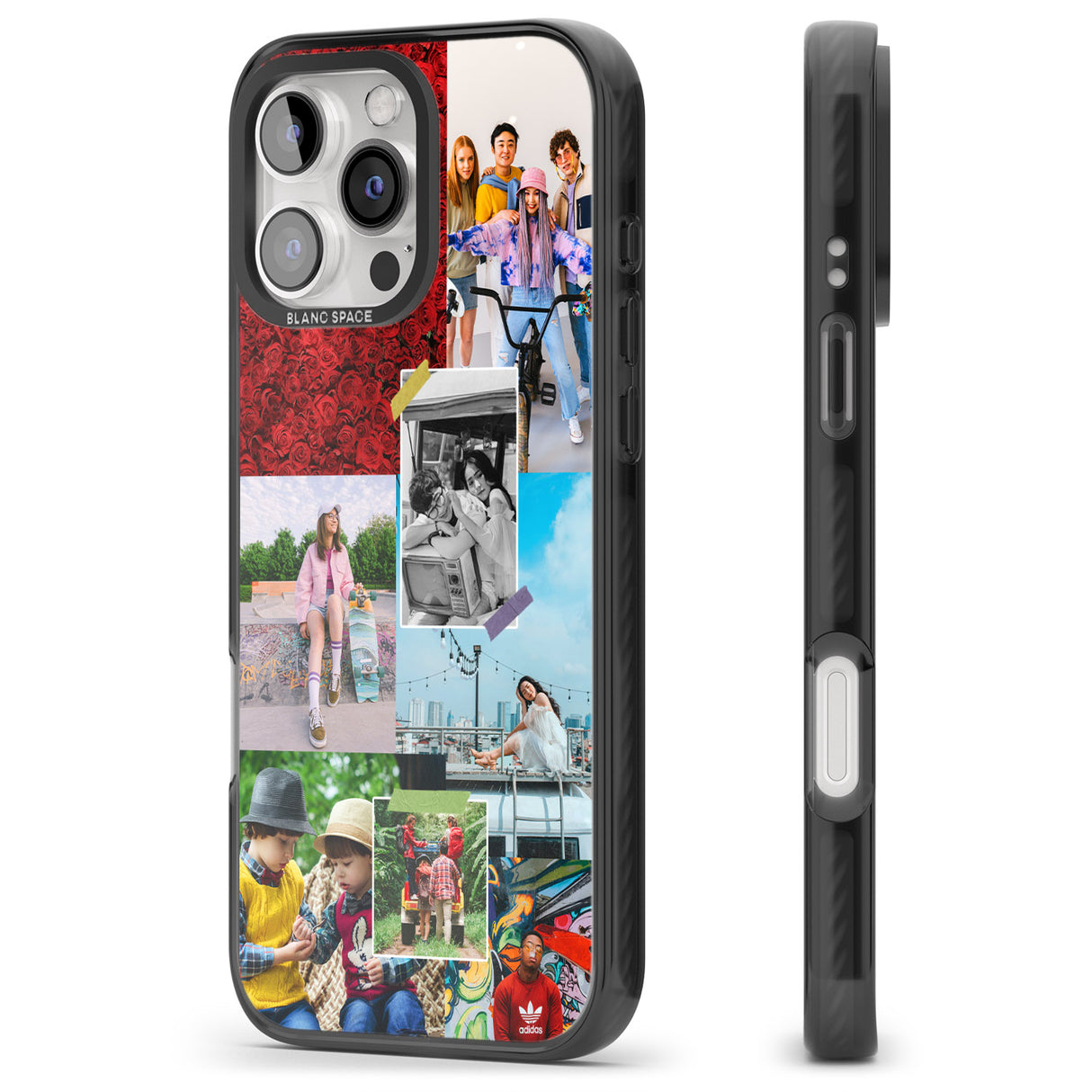 iPhone 16 Pro Max Personalised Photo Collage Black Impact Phone Case