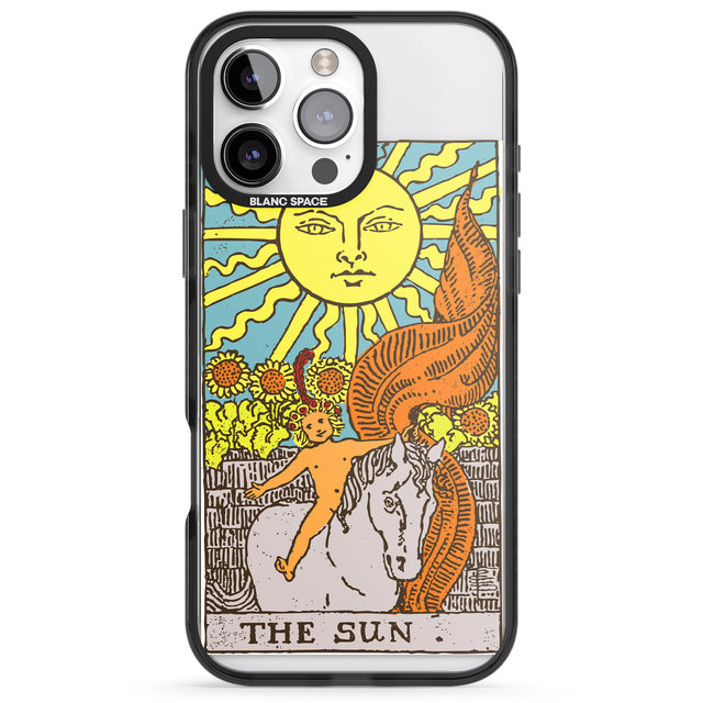 iPhone 16 Pro Max Personalised The Sun Tarot Card - Colour Black Impact Phone Case