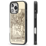 iPhone 16 Pro Max Personalised The Lovers Tarot Card - Solid Cream Black Impact Phone Case