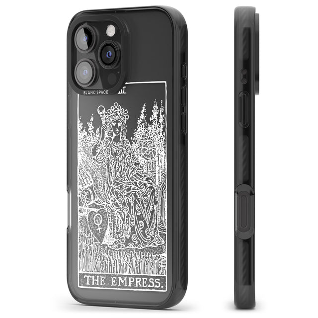 iPhone 16 Pro Max Personalised The Empress Tarot Card - White Transparent Black Impact Phone Case