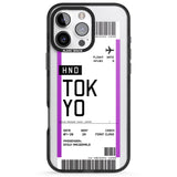 iPhone 16 Pro Max Personalised Tokyo Boarding Pass Black Impact Phone Case