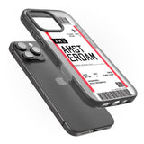 iPhone 16 Pro Max Personalised Amsterdam Boarding Pass Black Impact Phone Case