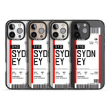 iPhone 16 Pro Max Personalised Sydney Boarding Pass Black Impact Phone Case