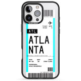 iPhone 16 Pro Max Personalised Atlanta Boarding Pass Black Impact Phone Case