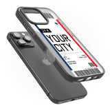 iPhone 16 Pro Max Personalised Create Your Own Boarding Pass Ticket Black Impact Phone Case