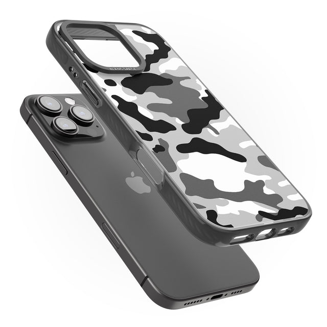 iPhone 16 Pro Max Grey Camo Black Impact Phone Case