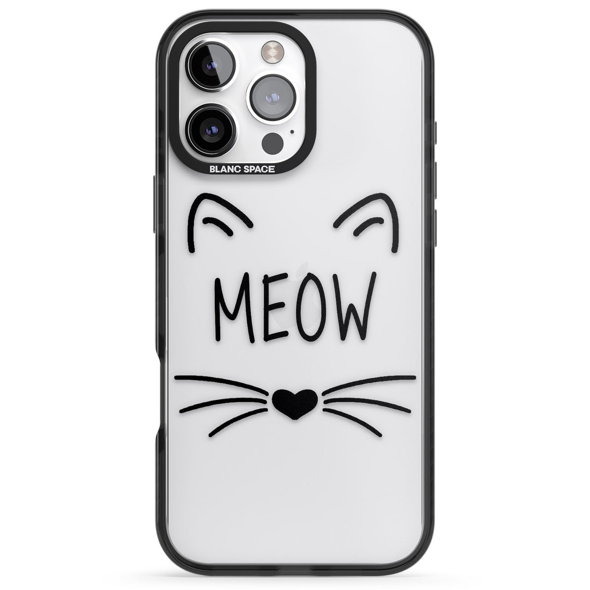 iPhone 16 Pro Max Cat Whiskers Black Impact Phone Case