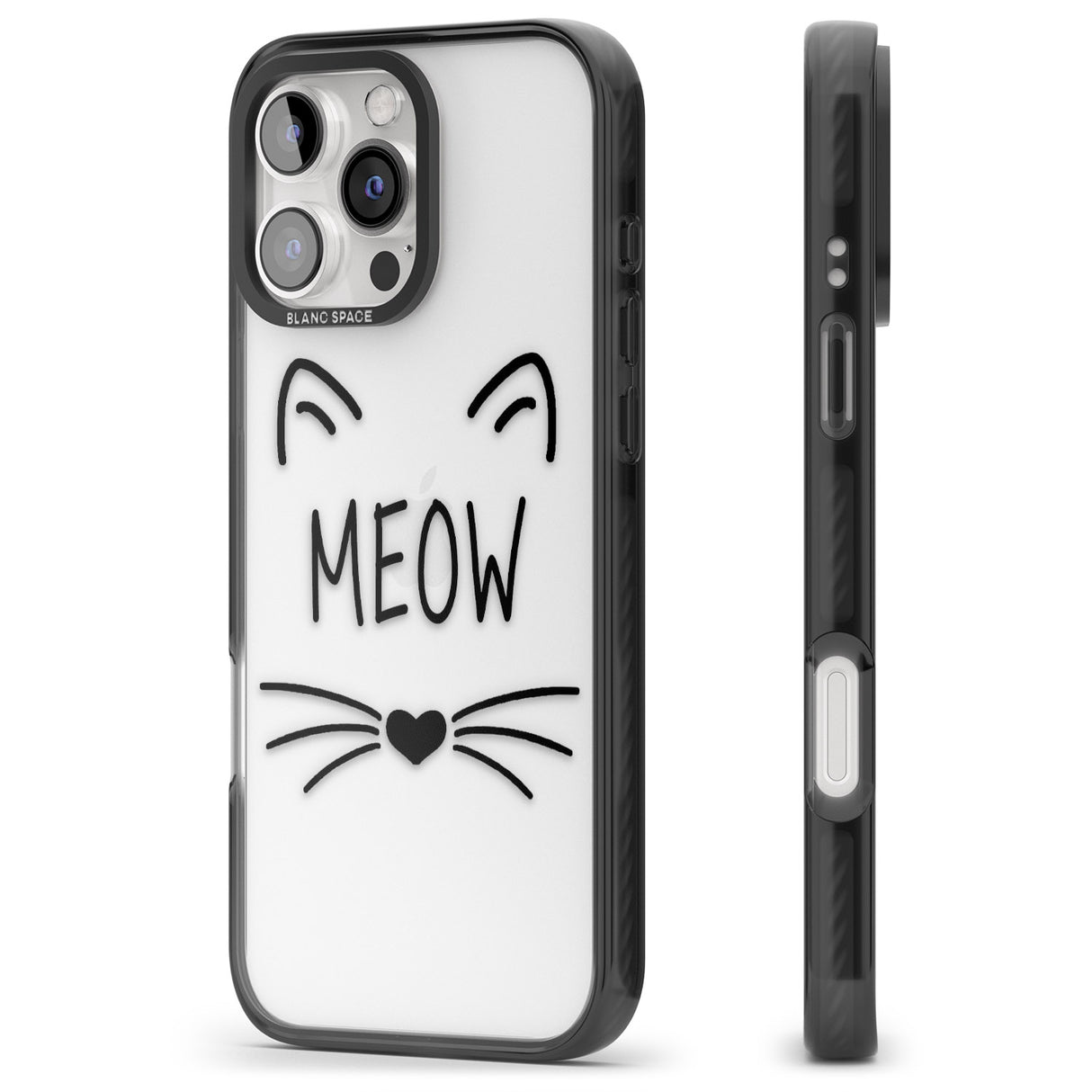 iPhone 16 Pro Max Cat Whiskers Black Impact Phone Case