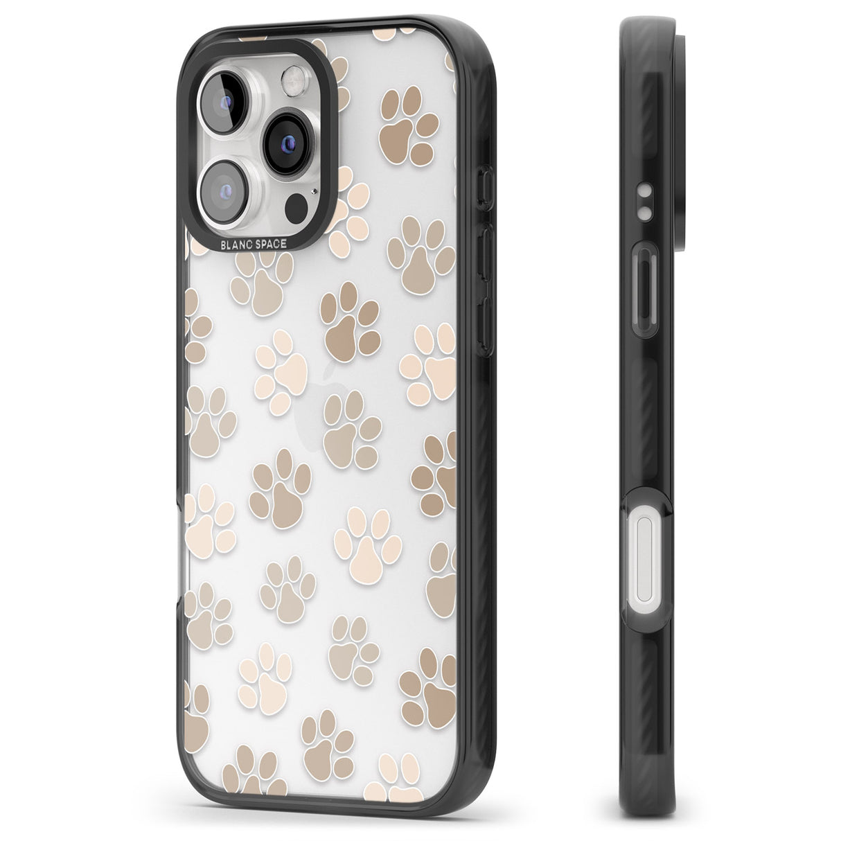 iPhone 16 Pro Max Paw Prints Black Impact Phone Case