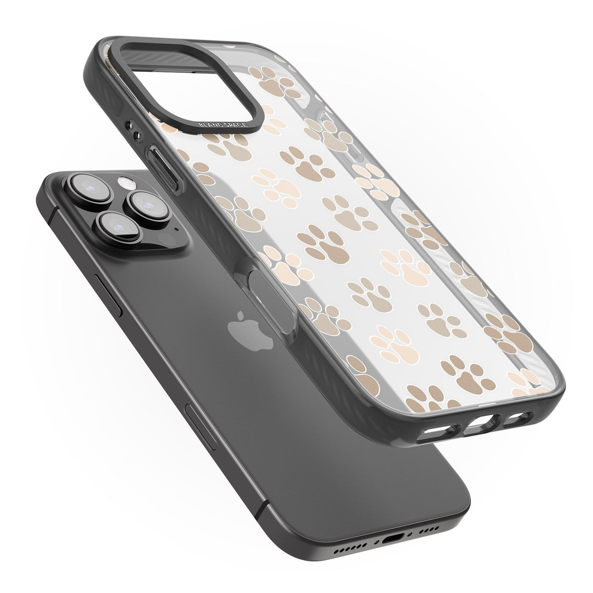 iPhone 16 Pro Max Paw Prints Black Impact Phone Case