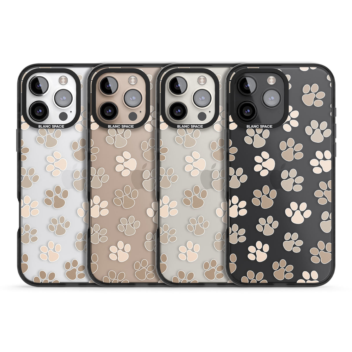 iPhone 16 Pro Max Paw Prints Black Impact Phone Case