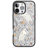 iPhone 16 Pro Max Sleeping Cat Pattern Black Impact Phone Case