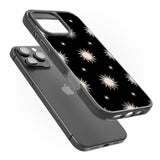 iPhone 16 Pro Max Celestial Patterns Classic Suns (Black) Black Impact Phone Case