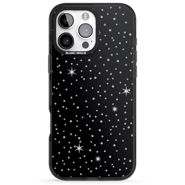 iPhone 16 Pro Max Celestial Cut-Out Stars Black Impact Phone Case