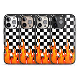 iPhone 16 Pro Max Checkered Fire Black Impact Phone Case