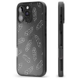 iPhone 16 Pro Max Clear Botanical Designs: Palm Leaves Black Impact Phone Case