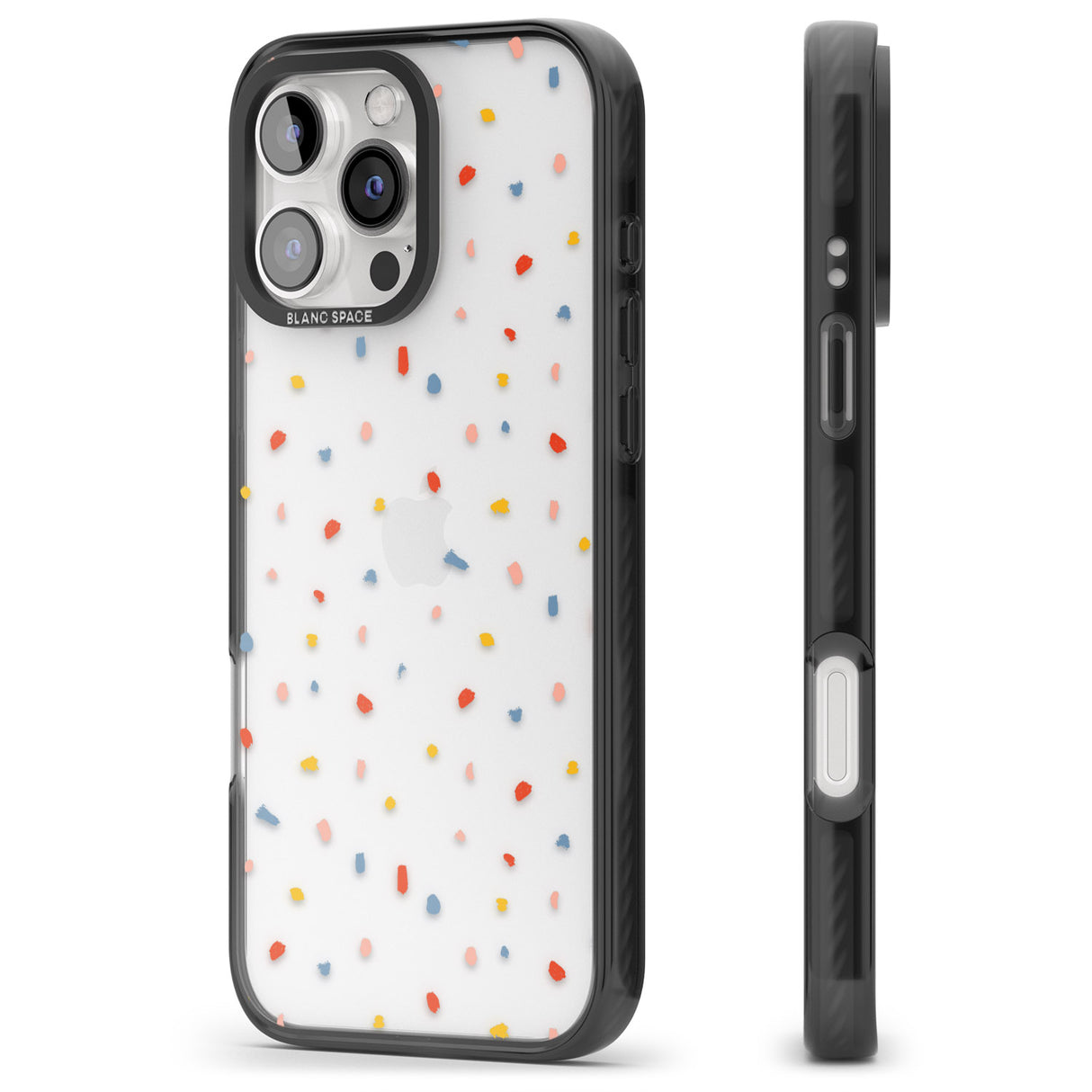 iPhone 16 Pro Max Small Confetti Print Clear Black Impact Phone Case