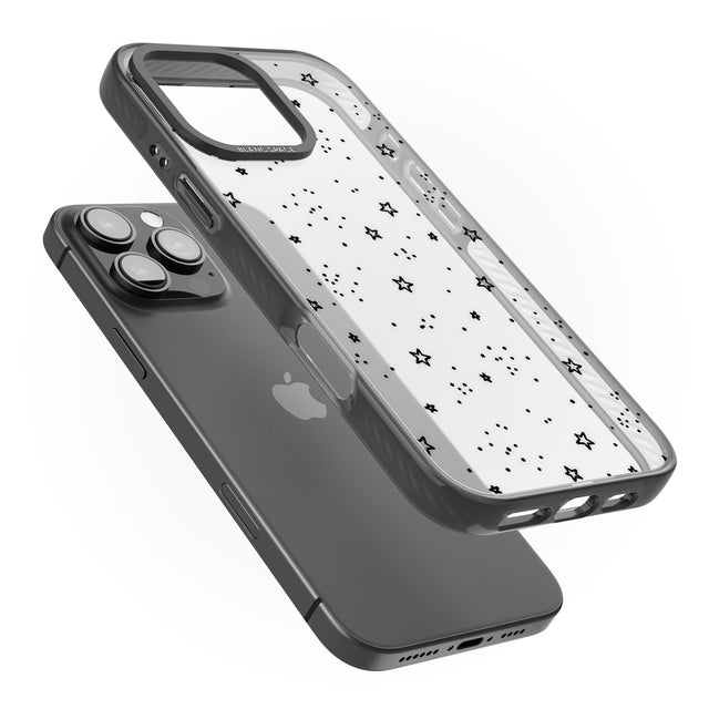 iPhone 16 Pro Max Star Outlines Black Impact Phone Case