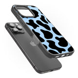 iPhone 16 Pro Max Blue and Black Cow Print Black Impact Phone Case