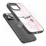 iPhone 16 Pro Max Pink Marble Black Impact Phone Case