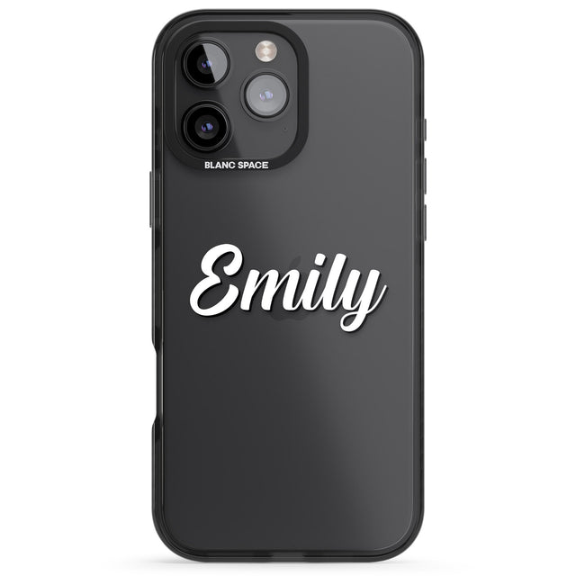 iPhone 16 Pro Max Personalised Clear Text 1B Black Impact Phone Case