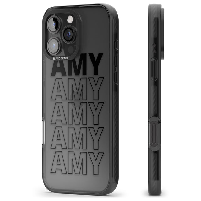 iPhone 16 Pro Max Personalised Clear Text 5A Black Impact Phone Case